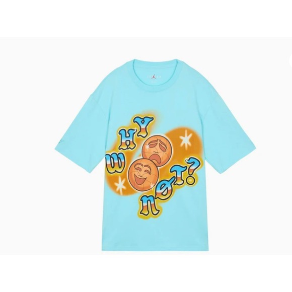 Nike Other - Nike Air Jordan Why Not Russell Westbrook Graphic T-Shirt Mens Medium Light Blue